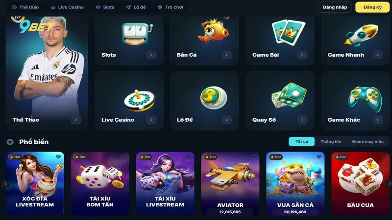 9BET | Nhà Cái Cá Cược Thể Thao, Casino #1 Châu Á 8 Đồ họa âm thanh hệ thống cực nét