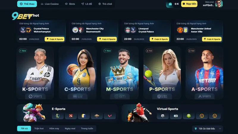 9BET | Nhà Cái Cá Cược Thể Thao, Casino #1 Châu Á 12 Sảnh thể thao với các kèo cược thắng khủng
